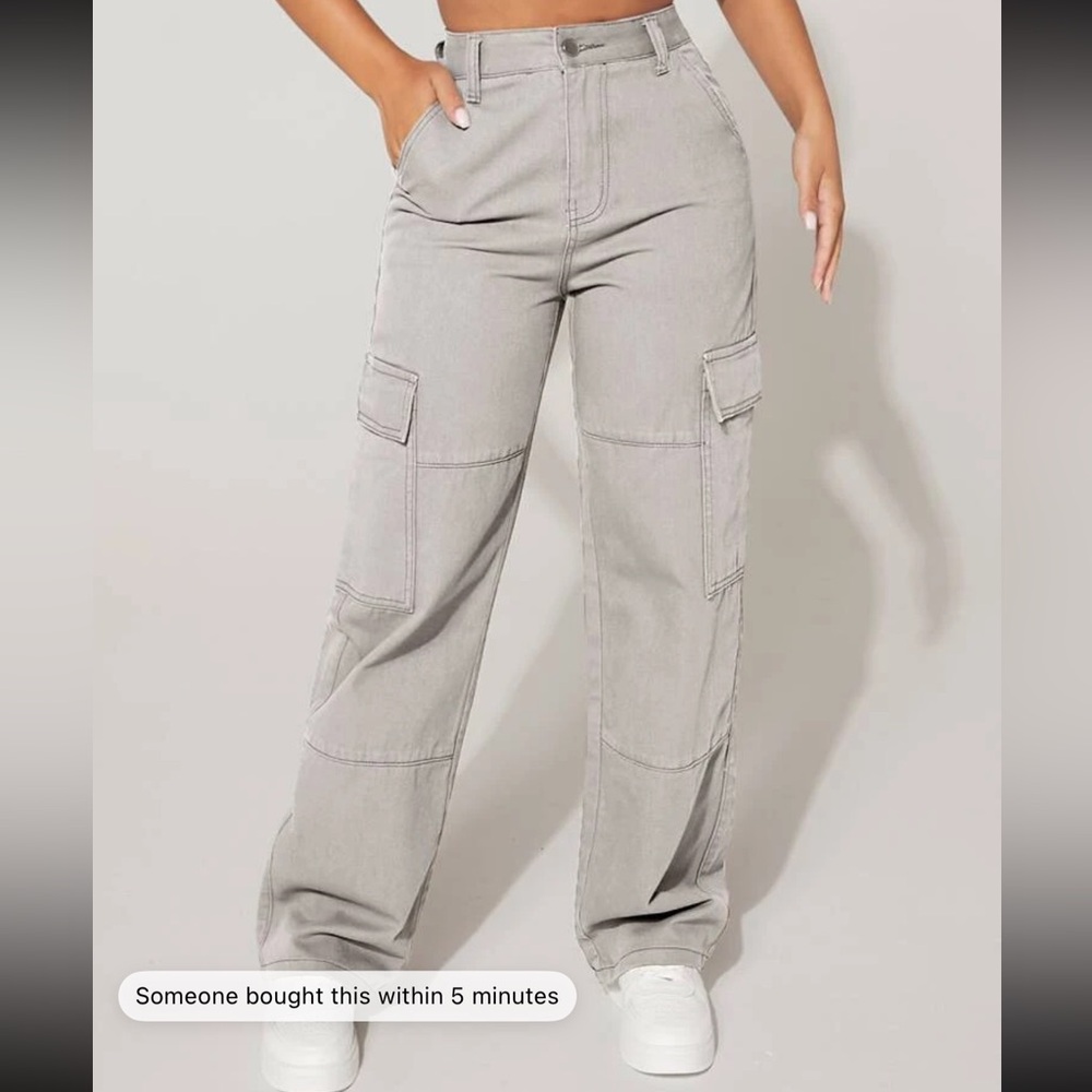 2/$10 Light Gray Cargo Jeans